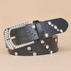 Women's Rhinestone Inlaid Casual Waist Belt