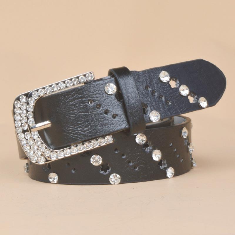 Women's Rhinestone Inlaid Casual Waist Belt