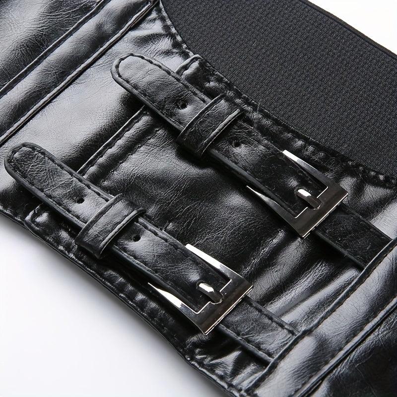 Y2K PU Leather Harness Belt Sexy Tunic Adjustable Body Waistband Women Corset