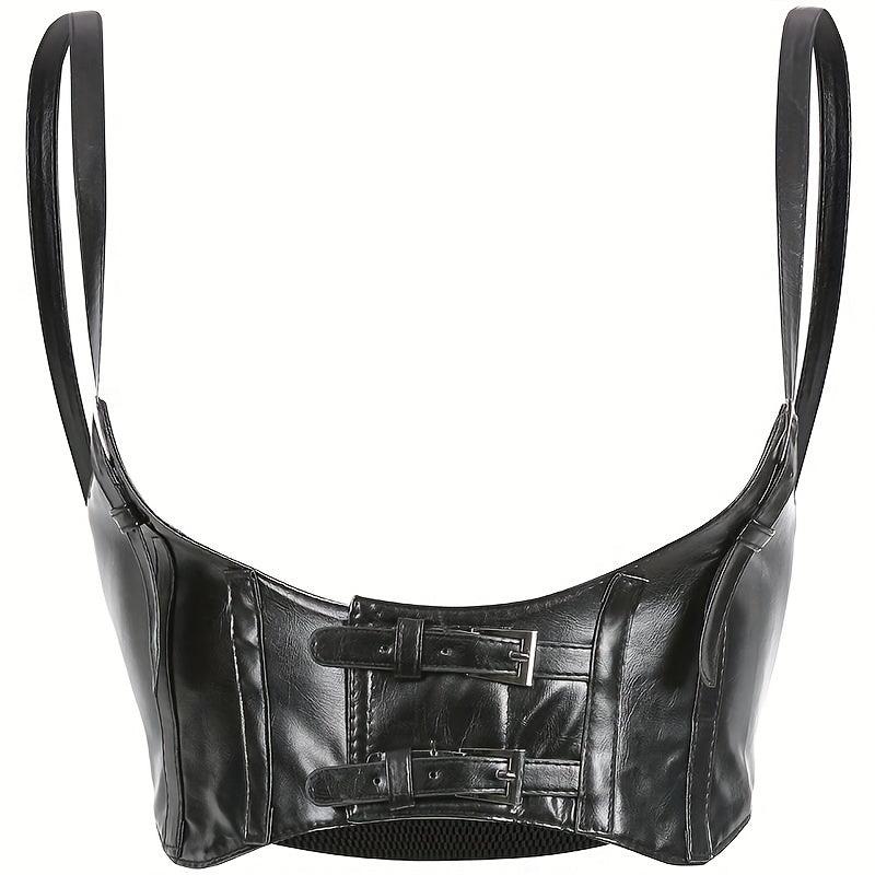 Y2K PU Leather Harness Belt Sexy Tunic Adjustable Body Waistband Women Corset