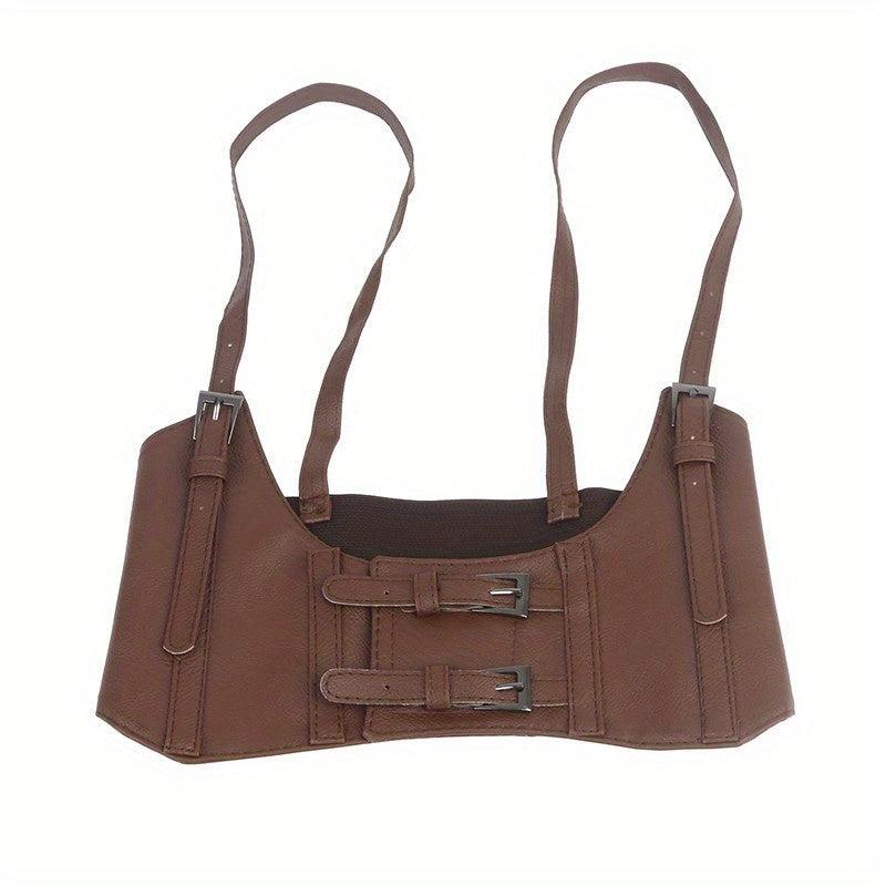 Y2K PU Leather Harness Belt Sexy Tunic Adjustable Body Waistband Women Corset