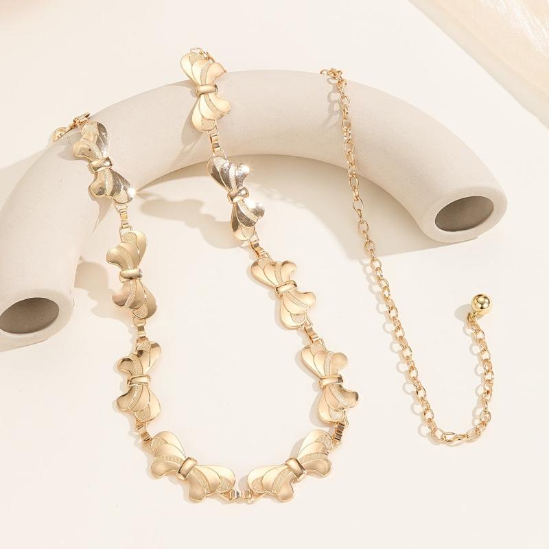 Metal Bowknot Waist Chain Skirt Suit Dress Waist Chain Fashionable Belt Body