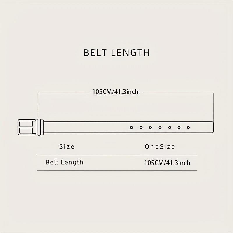 Geometric Long Buckle PU Belt Solid Casual Thin Belt for Women