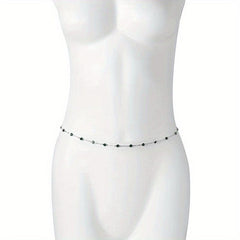 Vintage Green Crystal Waist Chain Metal Belly Girdle Women