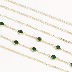 Vintage Green Crystal Waist Chain Metal Belly Girdle Women