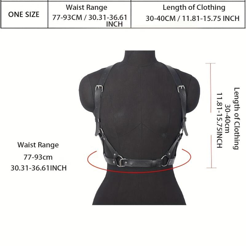 PU Leather Chest Harness For Women Gothic Punk Rivet Body Harness Belt