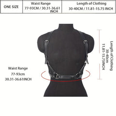 PU Leather Chest Harness For Women Gothic Punk Rivet Body Harness Belt