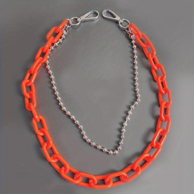 Fluorescent Acrylic Chain Jeans Metal Chain Hip Hop Chain Pendant