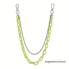 Fluorescent Acrylic Chain Jeans Metal Chain Hip Hop Chain Pendant