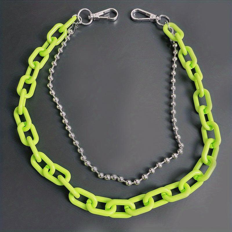 Fluorescent Acrylic Chain Jeans Metal Chain Hip Hop Chain Pendant