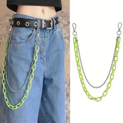 Fluorescent Acrylic Chain Jeans Metal Chain Hip Hop Chain Pendant