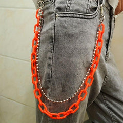Fluorescent Acrylic Chain Jeans Metal Chain Hip Hop Chain Pendant