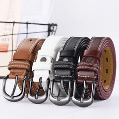 Rectangular Buckle Pin Belt Casual PU Leather Waist Belts For Women