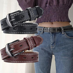 Rectangular Buckle Pin Belt Casual PU Leather Waist Belts For Women