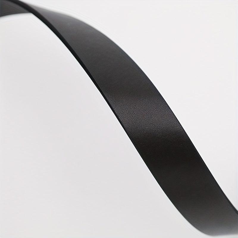 Oval Metal Buckle Thin Belt PU Leather Girdle