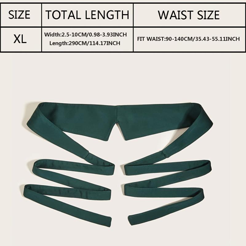 Vintage Green Bowknot Strap Belts Irregular Edge Dress Girdle