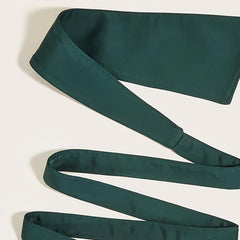 Vintage Green Bowknot Strap Belts Irregular Edge Dress Girdle