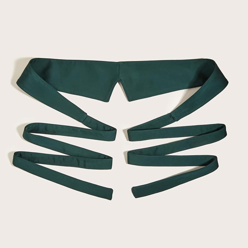 Vintage Green Bowknot Strap Belts Irregular Edge Dress Girdle