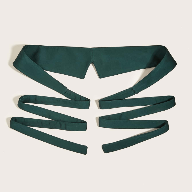 Vintage Green Bowknot Strap Belts Irregular Edge Dress Girdle
