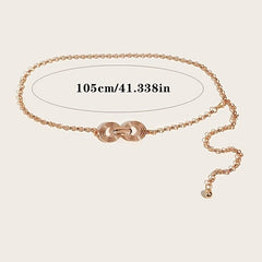 Women's Golden Waist Chain Metal Belt Dress Decoration Thin Accessory