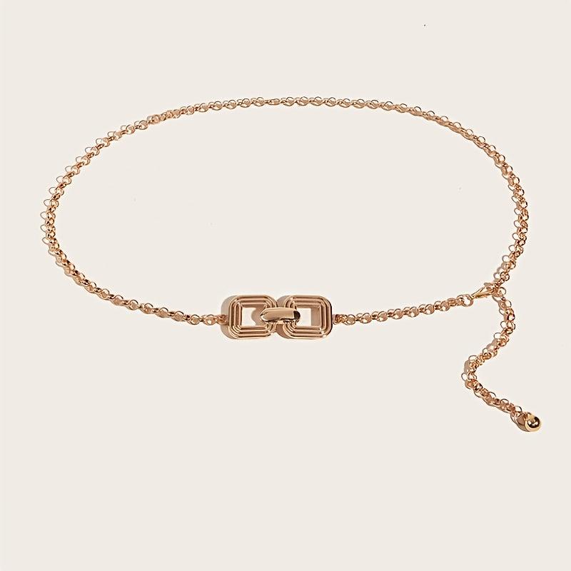 Women's Golden Waist Chain Metal Belt Dress Decoration Thin Accessory