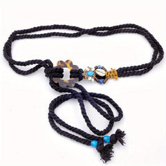 Boho Sash Belt Vintage Rope Braided Bowknot Waistband