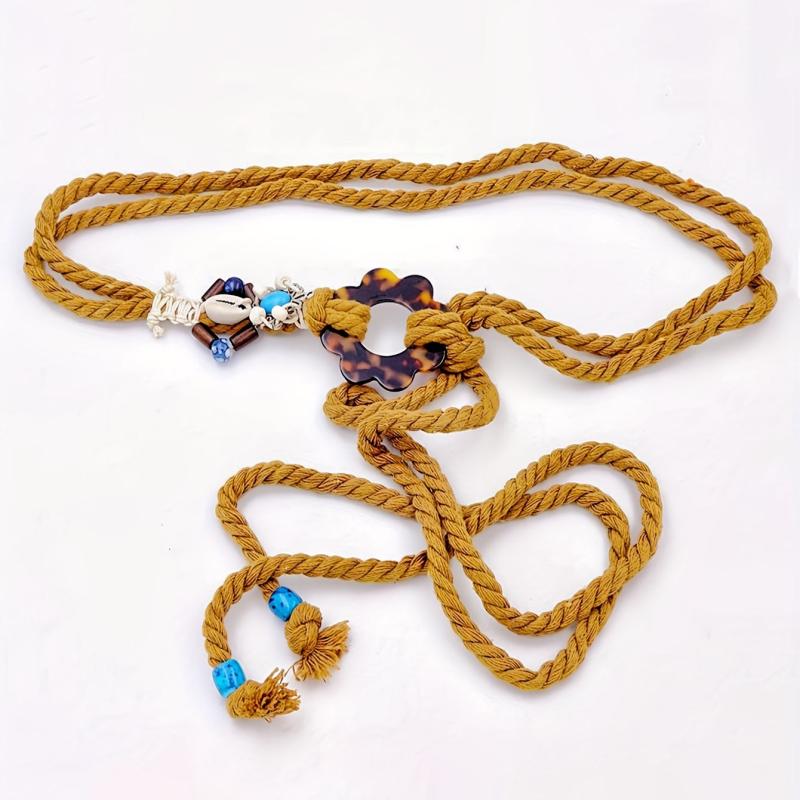 Boho Sash Belt Vintage Rope Braided Bowknot Waistband