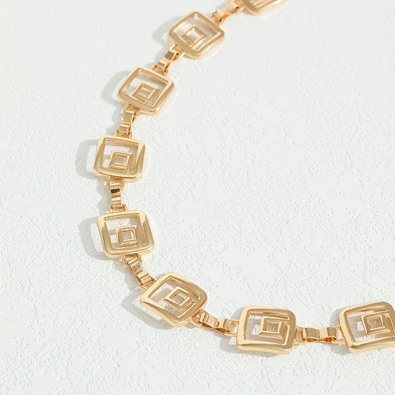Metal Geometric Waist Chain for Women Decorative Dress Belt Outdoor Beach