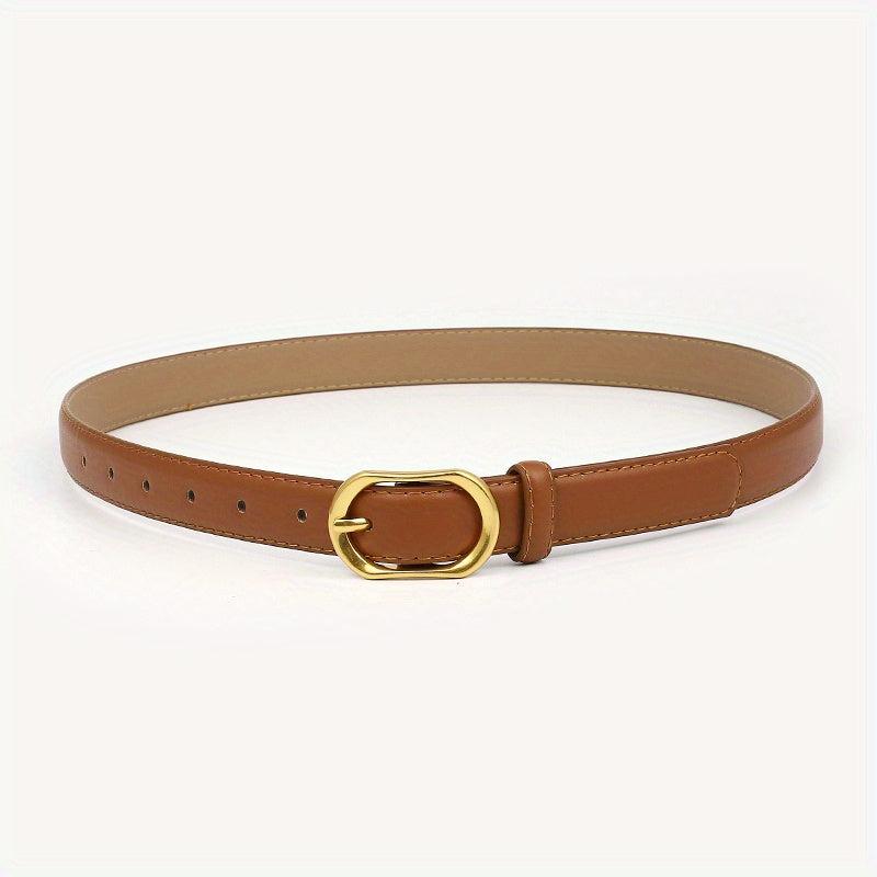 Metal Oval Pin Buckle Belts Casual PU Leather Jeans Pants Belt Women Dress Acces