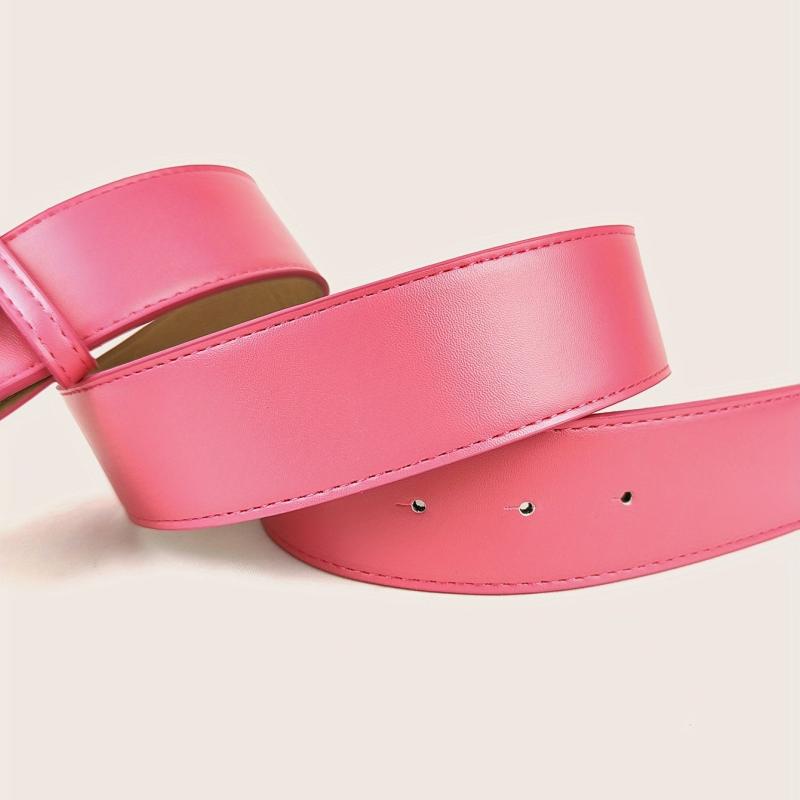 Pink PU Leather Butterfly Buckle Y2K Belt for Women
