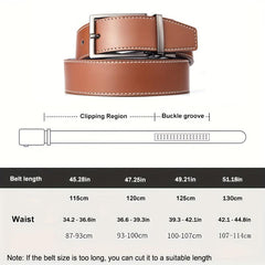 Men's Casual Cowhide Leather Belt with Removable Buckle