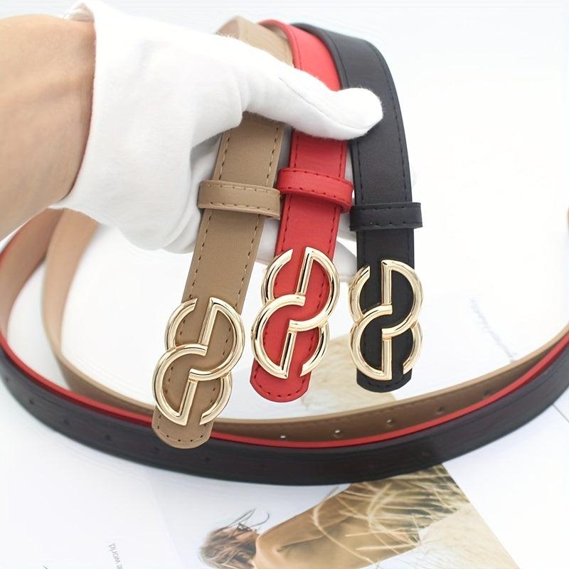 Geometric Buckle PU Belt for Women
