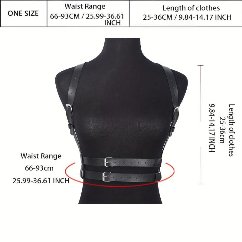 Y2K PU Leather Body Harness Belt Gothic Clothing Waist Belt