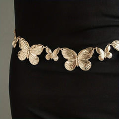 Y2K Butterfly Waist Chain Metal Belly Chain