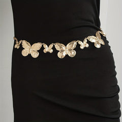Y2K Butterfly Waist Chain Metal Belly Chain