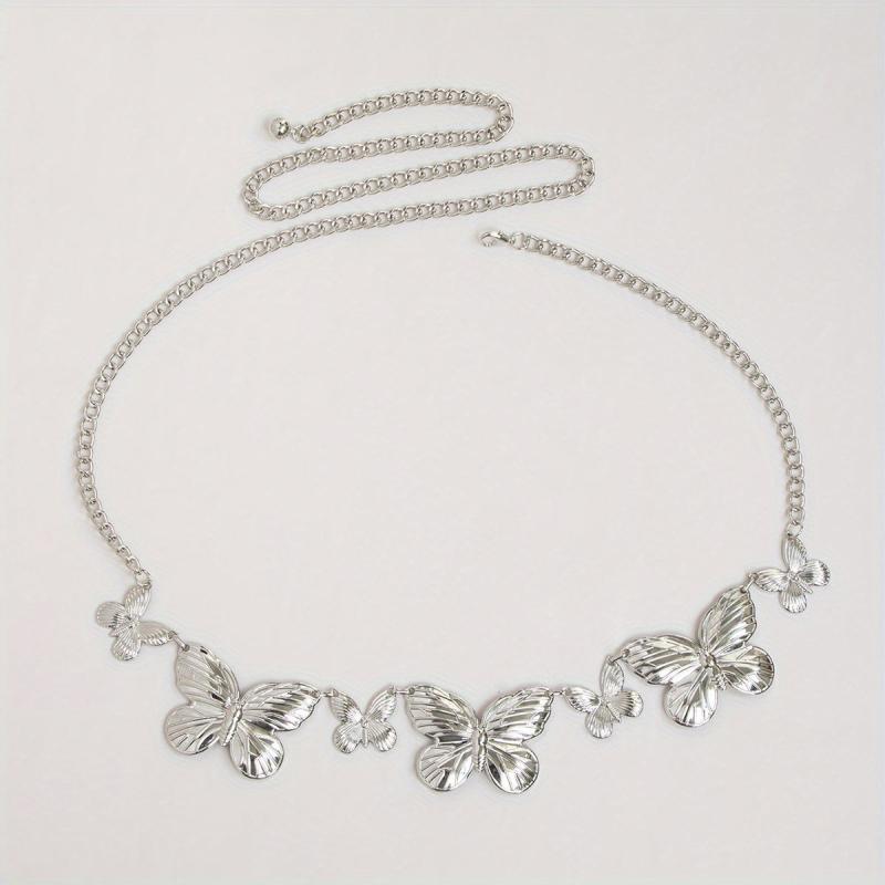 Y2K Butterfly Waist Chain Metal Belly Chain