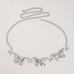 Y2K Butterfly Waist Chain Metal Belly Chain