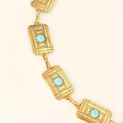 Vintage Embossed Turquoise Chain Copper Waist Chain
