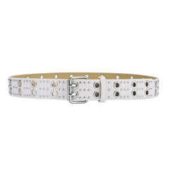 Punk Double Grommet Belt Y2K Studded Belt Gothic Rivet Belt