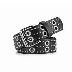 Punk Double Grommet Belt Y2K Studded Belt Gothic Rivet Belt