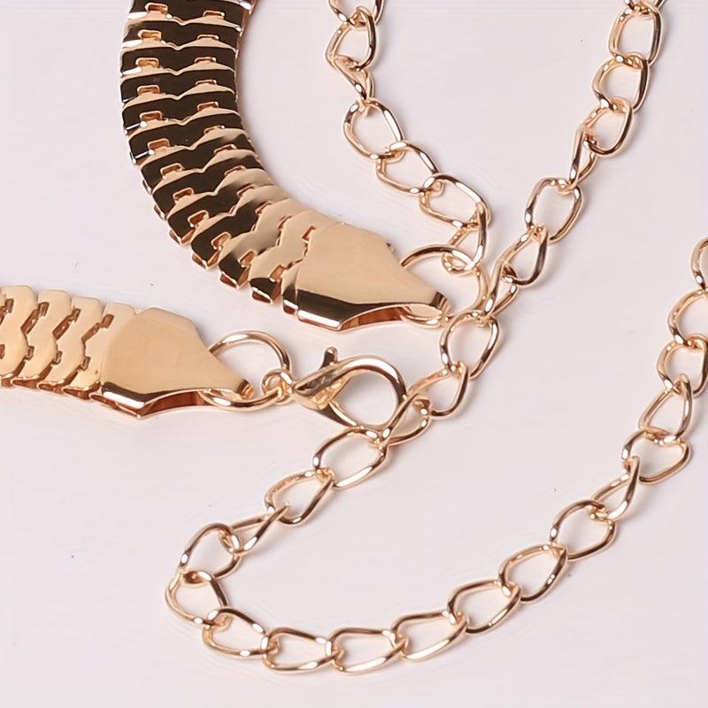 Metal Golden Waist Chain Thin Dress Girdle Tassel for Women