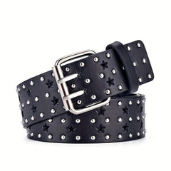 Women's Vintage Star Hollow Belt PU Leather Pants Jeans Belts