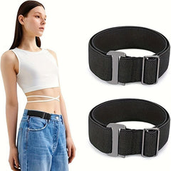 2pcs No Buckle Stretch Belt For Pants Adjustable Elastic Belt Loops