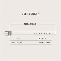 Solid PU Belt Leopard Print Round Buckle Vintage Jeans Pants Belt