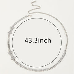 Rhinestone Bow Waist Chain Sexy Body Chain