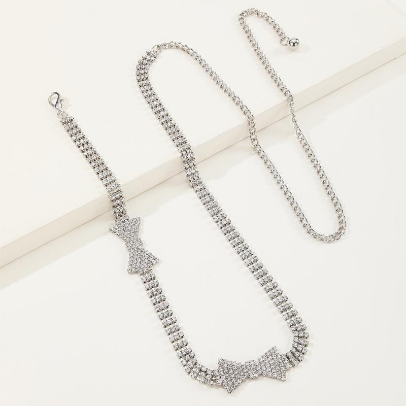Rhinestone Bow Waist Chain Sexy Body Chain
