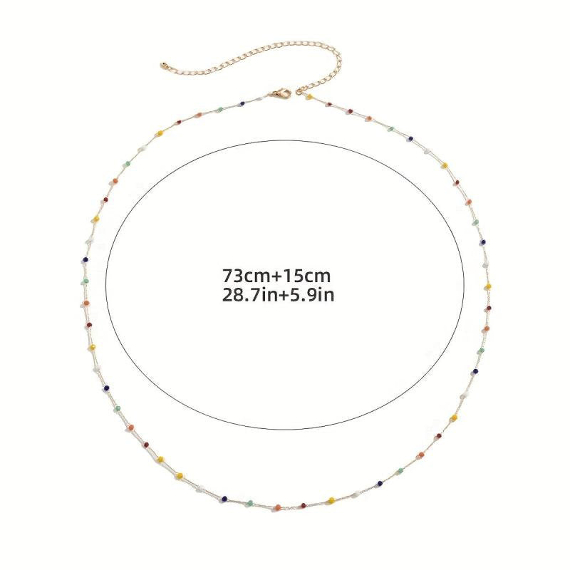 Boho Colorful Beads Waist Chain Single Layer Belly Chain Beach Bikini Chains