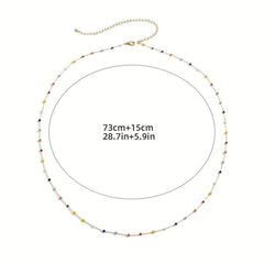 Boho Colorful Beads Waist Chain Single Layer Belly Chain Beach Bikini Chains