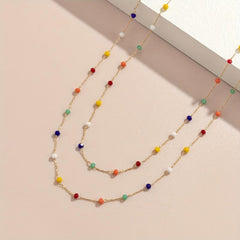 Boho Colorful Beads Waist Chain Single Layer Belly Chain Beach Bikini Chains