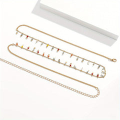 Boho Colorful Beads Waist Chain Single Layer Belly Chain Beach Bikini Chains